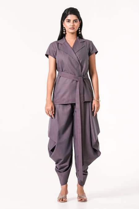 K-Anshika Wrap Style Top & Cowl Pant Set 