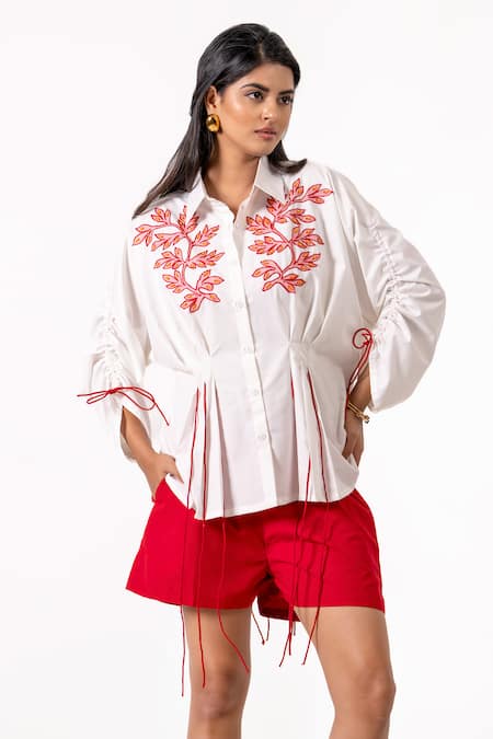 K-Anshika Resham Embroidered Shirt With Shorts 