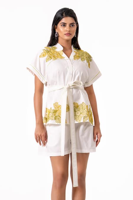 K-Anshika Embroidered Shirt & Shorts Set 