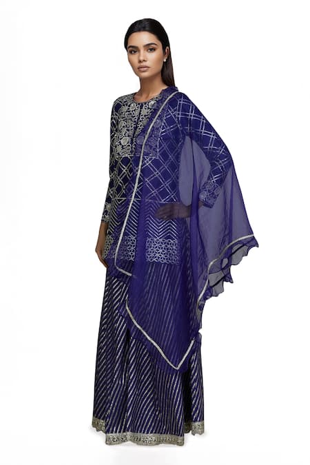 Neha Khullar Chanderi Kurta Palazzo Set 