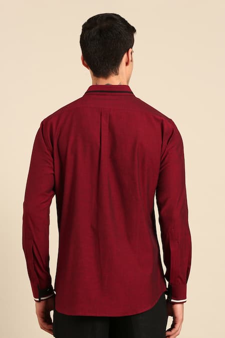 Mayank Modi - Men Contrast Piping Shirt 