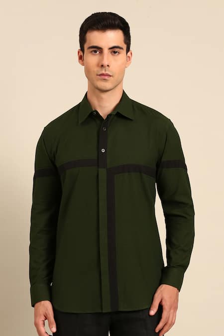 Mayank Modi - Men Color Block Shirt 