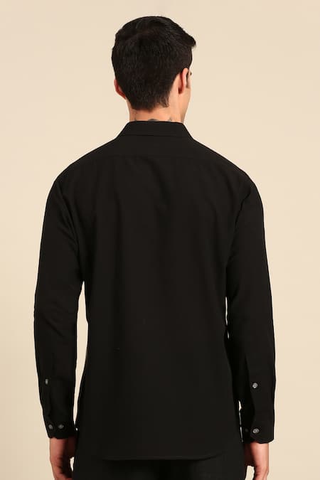 Mayank Modi - Men Color Block Diagonal Stripe Shirt 