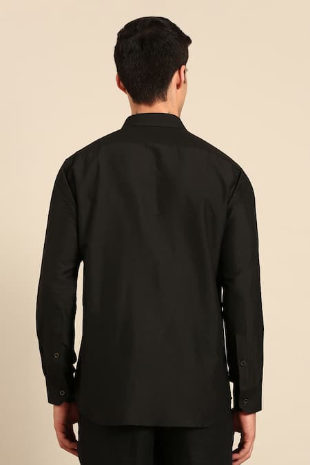 Mayank Modi - Men Abstract Thread Embroidered Shirt 