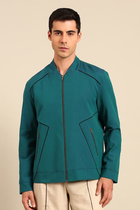 Mayank Modi - Men Geometric Panel Jacket 