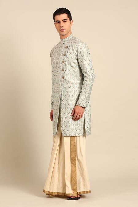 Shop Mayank Modi - Men Beige Silk, Cotton Zari Draped Dhoti Pant Online at Aza Fashions Shop_Mayank Modi - Men_Beige Silk, Cotton Zari Draped Dhoti Pant _Online_at_Aza_Fashions