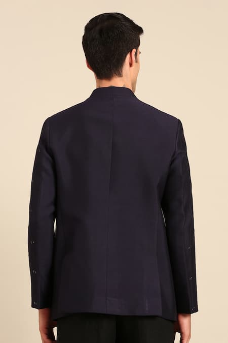 Mayank Modi - Men Embroidered Cotton Silk Bandhgala 