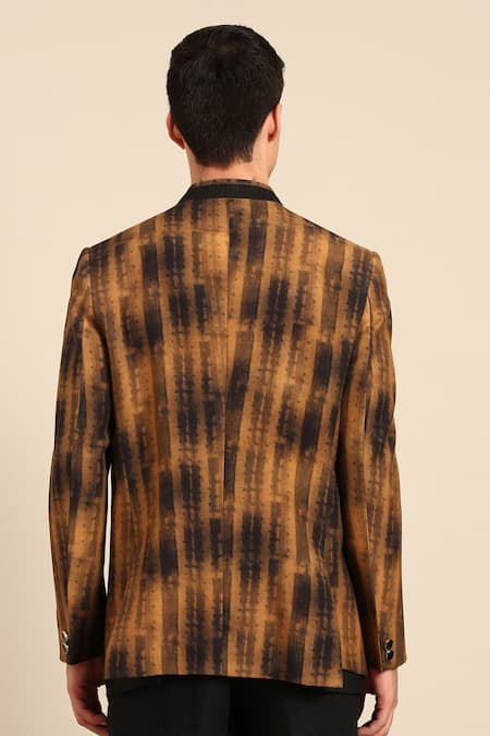 Mayank Modi - Men Abstract Pattern Bandhgala 