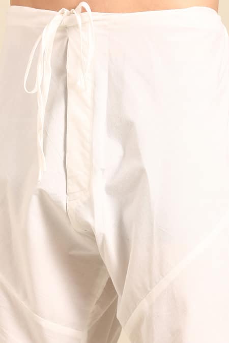 Buy_Mayank Modi - Men_Beige Embroidery Linen Jauqard Kurta And Churidar Set _Online_at_Aza_Fashions