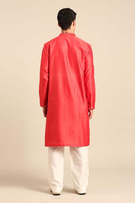 Mayank Modi - Men Chanderi Embroidered Kurta & Pant Set 