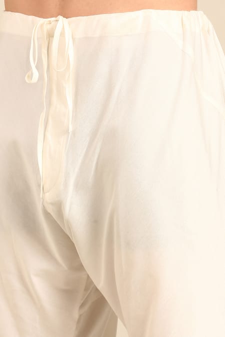 Mayank Modi - Men_Yellow Cotton Floral Print Sherwani Set _at_Aza_Fashions