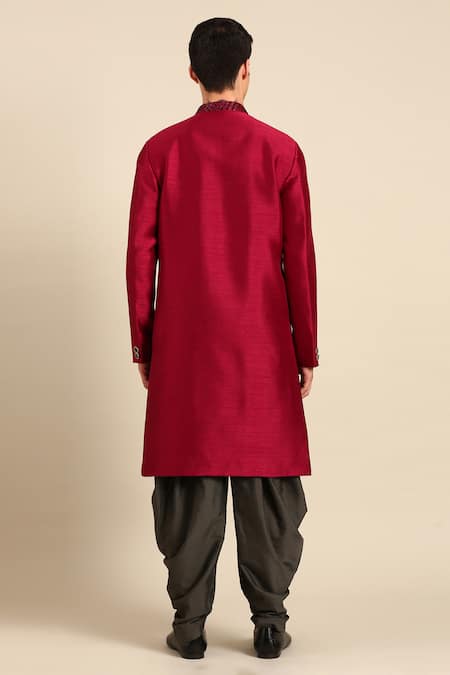 Mayank Modi - Men Geometric Embroidered Sherwani Set 