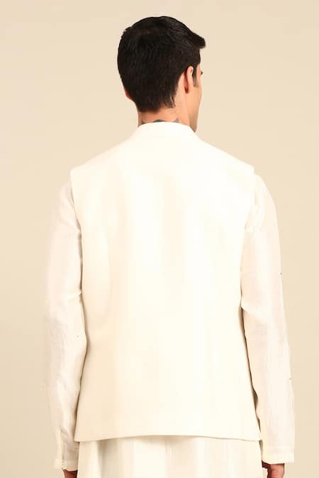 Mayank Modi - Men Embroidered Floral Nehru Jacket