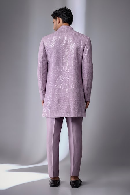 SALIL BHATIA Tonal Embellished Jacket & Kurta Set 