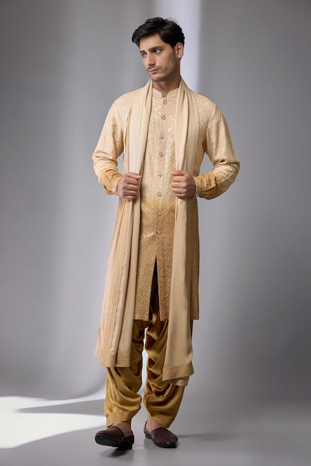 SALIL BHATIA Ombre Embellished Kurta Set With Stole 