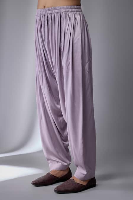 SALIL BHATIA_Purple Modal, Satin Sequins, Embroidery Dola Silk Embellished Kurta Set _Online_at_Aza_Fashions