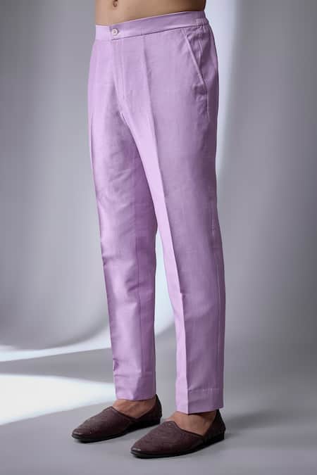 Buy_SALIL BHATIA_Purple Chinon, Silk, Chanderi Mirrors, Gota Patti Embellished Bundi And Kurta Set _Online_at_Aza_Fashions