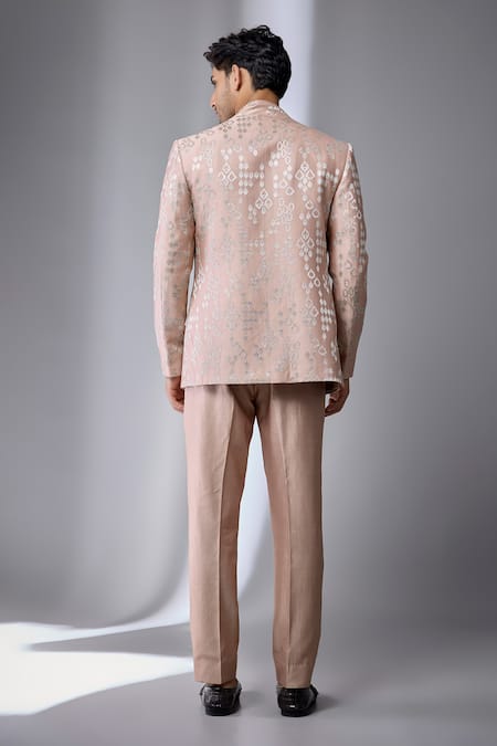 SALIL BHATIA Silk Chanderi Embellished Jacket & Kurta Set 