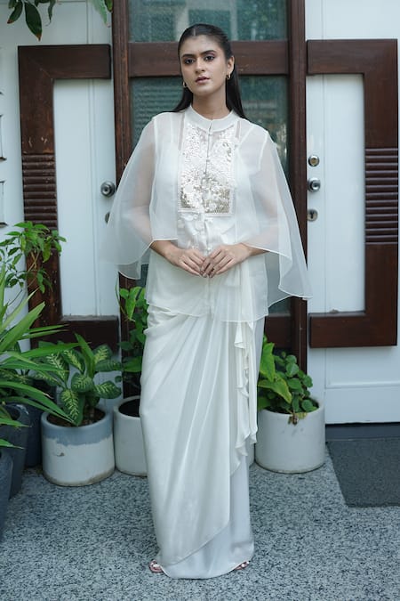 Vedangi Agarwal Ethereal Grace Embroidered Shirt With Skirt 