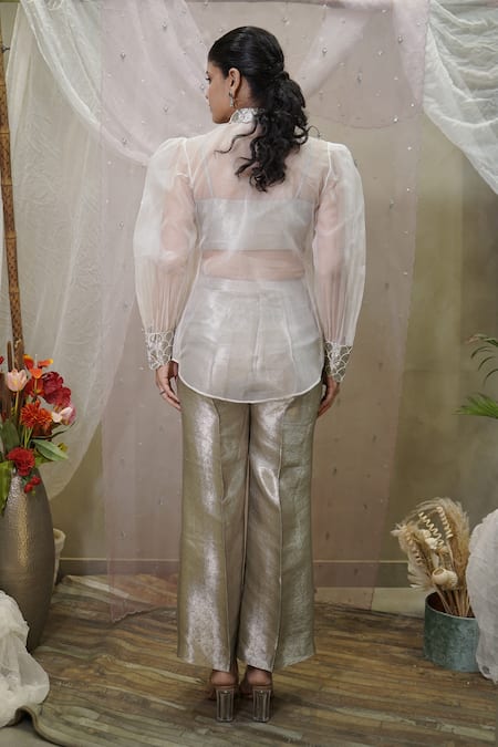 Vedangi Agarwal Scallop Embroidered Shirt With Pant 