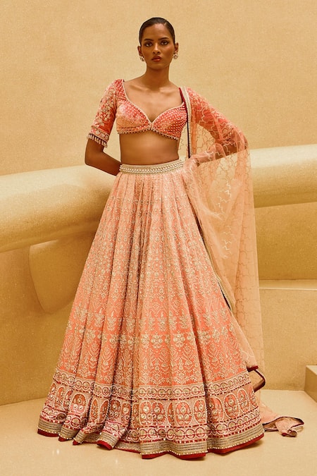 Cedar & Pine Zuleikha Ombre Embroidered Lehenga Set 
