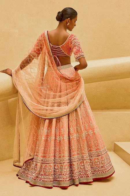 Cedar & Pine Zuleikha Ombre Embroidered Lehenga Set 