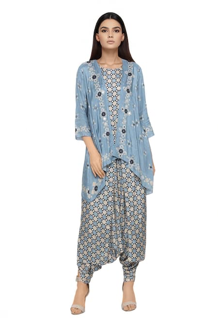 Soup By Sougat Paul Printed Jumpsuit with Jacket 