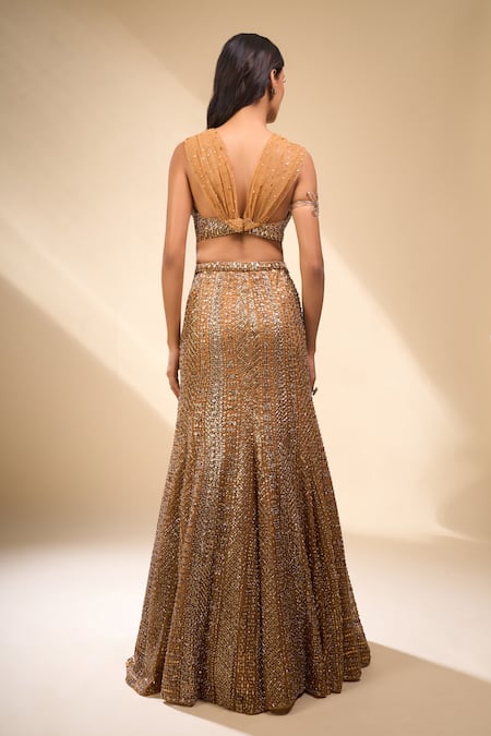 Seema Gujral Sequin Embroidered Net Mermaid Lehenga Set 