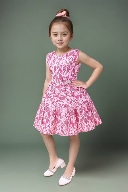 Buy_Petite Pomme_Pink Cotton Zari Mermaid Dress With