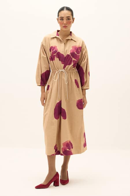 Kharakapas Amber Haze Hand Painted Dress 