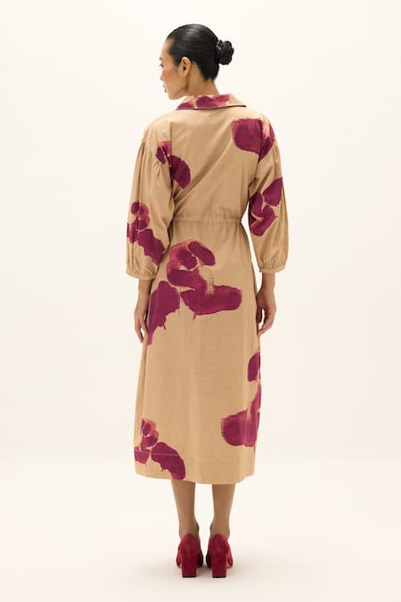 Kharakapas Amber Haze Hand Painted Dress 