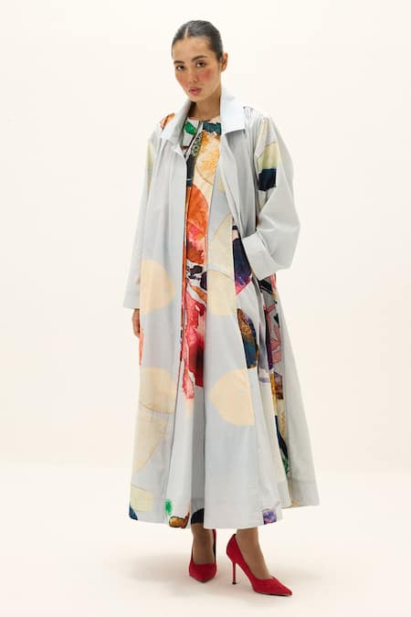 Kharakapas Pastel Aura Cotton Trench Coat 