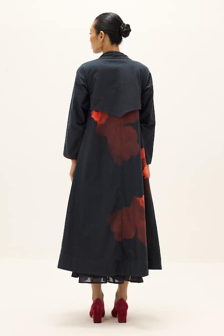 Kharakapas Rouge Cotton Trench Coat 