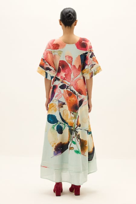 Kharakapas Valencia Floral Print Dress 