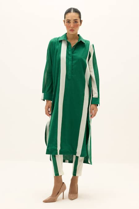 Kharakapas Stream Lines Print Kurta & Pant Set 