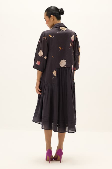 Kharakapas Dusky Garden Print Dress 