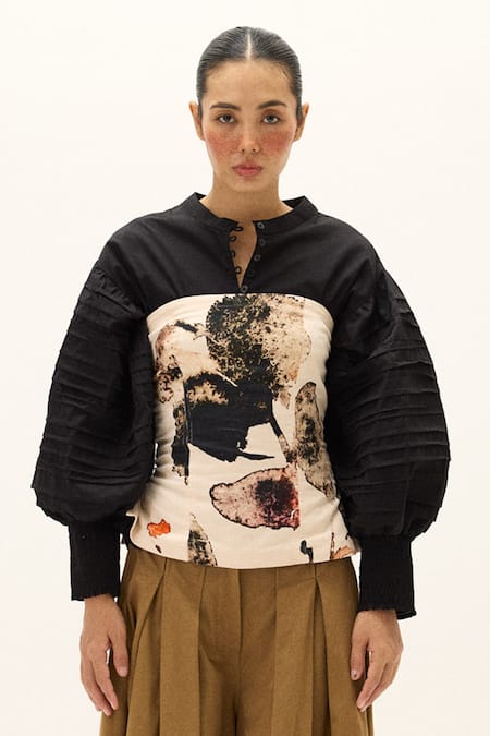 Kharakapas Rust Leaf Corset Top 