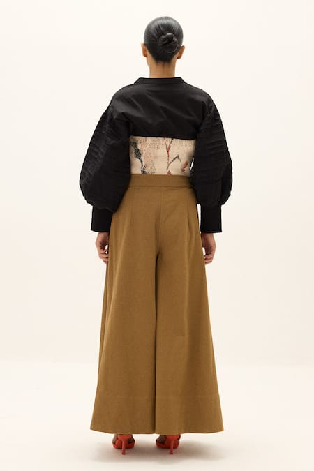 Kharakapas Rust Leaf Corset Top 