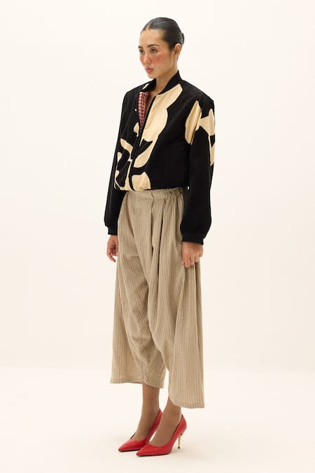 Kharakapas Beige Cotton Twine Pant Online at Aza Fashions Kharakapas_Beige Cotton Twine Pant _Online_at_Aza_Fashions