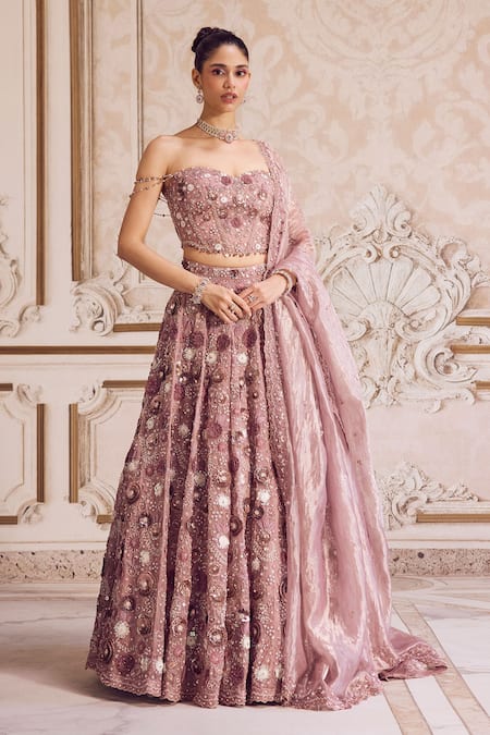 Label Sanya Gulati Rose Embroidered Bridal Lehenga Set 