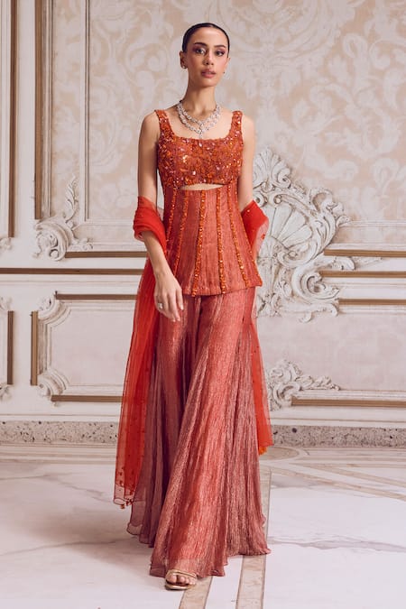 Label Sanya Gulati Embroidered Corset Sharara Set 