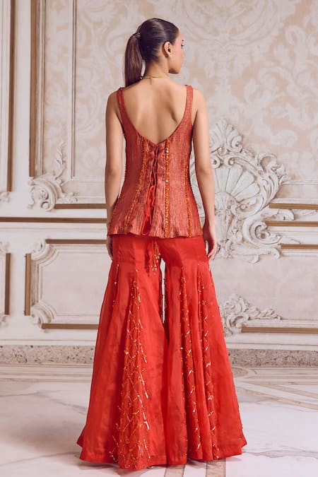 Label Sanya Gulati Embroidered Corset Sharara Set 