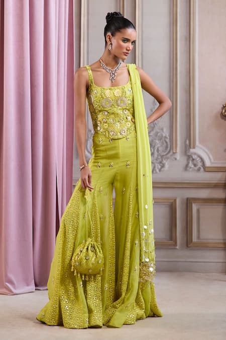 Label Sanya Gulati Embroidered Corset Sharara Set 