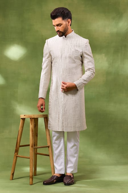 Spring Break Ivory Embroidered Sherwani Set 