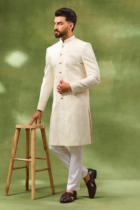 Spring Break Ivory Box Embroidered Sherwani Set 