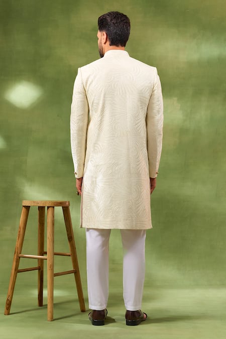 Spring Break Ivory Box Embroidered Sherwani Set 