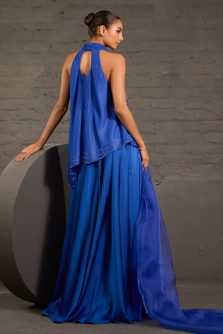 One Knot One By Ashna Hand Embroidered Tunic Sharara Set 