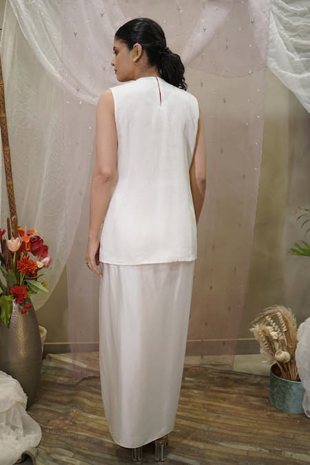 Vedangi Agarwal Sequined Jacket & Satin Skirt Set 