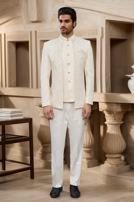 Arihant Rai Sinha Cream Sequin Embroidered Jodhpuri 