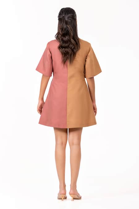 K-Anshika Two Tone Resham Beads & Sequins Embroidered Dress 